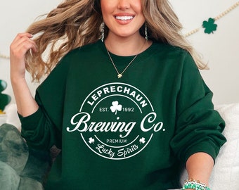 Leprechaun brewing co shirt | Luck of the Irish Crewneck Sweatshirt/T-shirt | St. Patrick's Day Unisex Apparel | St. Paddy's Day | The craic
