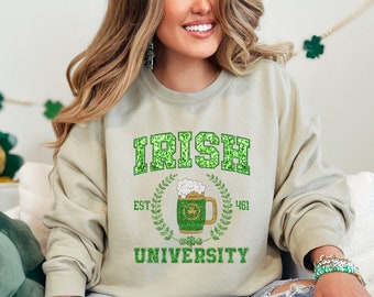 Irish University shirt | Luck of the Irish Crewneck Sweatshirt/T-shirt | St. Patrick's Day Unisex Apparel | St. Paddy's Day | The craic