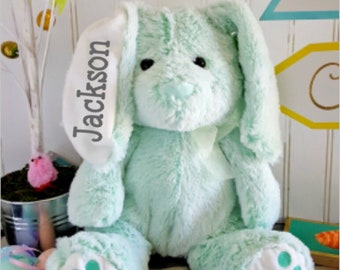 Personalized bunny. custom children's gift. stuffed animal. Easter gift. Baptismal. Plush rabbit. baby shower. newborn gift. Flower girl