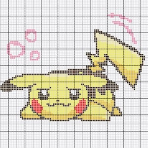 Sleepy Pikachu Cross Stitch Pattern PDF