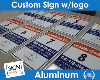 Custom Metal Aluminum Sign - parking sign - reserved parking - Your text - Logo - business  - Logo Sign - outdoor signage - parking lot