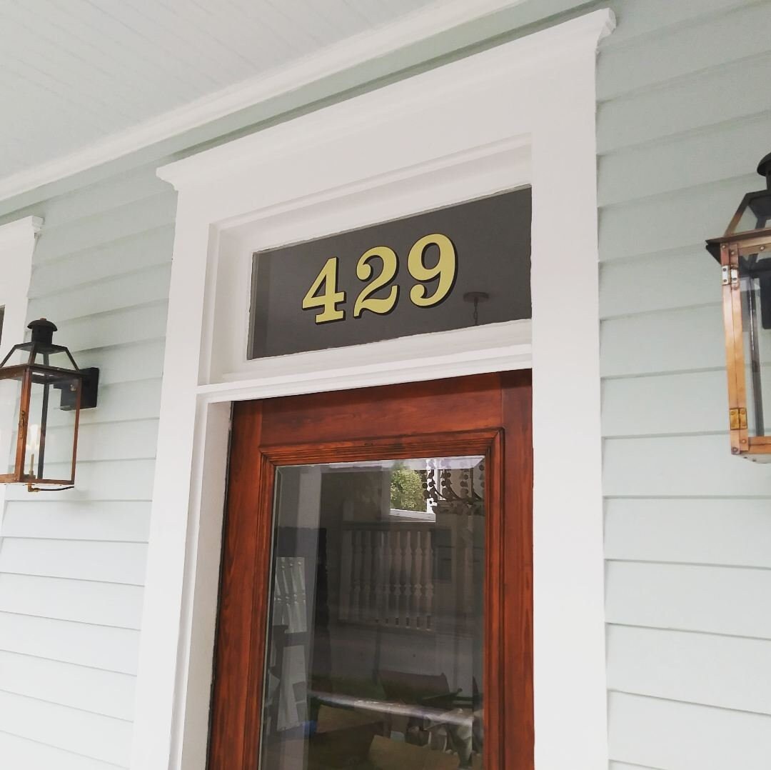 Mirror Gold Transom Address Numbers - House Home Office Building - 22K ...