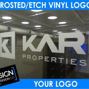 Frosted Etched Logo - Office Glass Door - boutique window - Frost Logo - etching design - store front - window decal business logo - custom