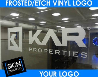 Frosted Etched Logo - Office Glass Door - boutique window - Frost Logo - etching design - store front - window decal business logo - custom