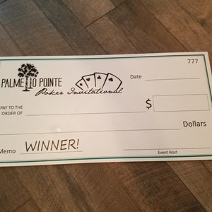 Jumbo Check - Fundraiser Check - Charity Check - Super Size - Re-usable ...