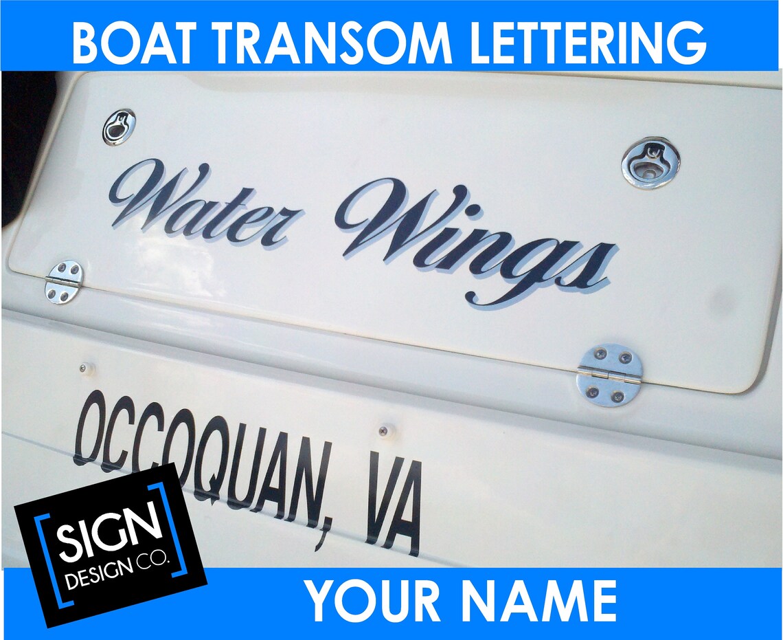 Boat Name Lettering Boat Transom Decal Boat Stickers Etsy