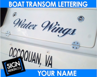 Boat Name Lettering - Boat Transom Decal - Boat Stickers - Boat Decals - Boat Name Decal - Boat Name Design - Custom boat transom graphics