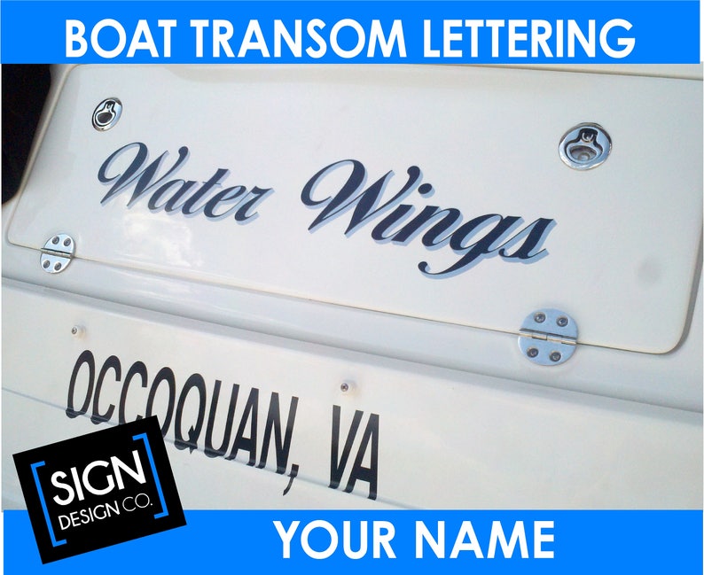 Boat Name Lettering Boat Transom Decal Boat Stickers Etsy