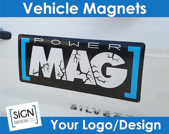 Vehicle Magnet w/ Your Design Company Logo - Car Magnets - Truck Magnets - Business Magnet - MAG Pair- Magnet Set - Logo Magnet - Heavy Duty