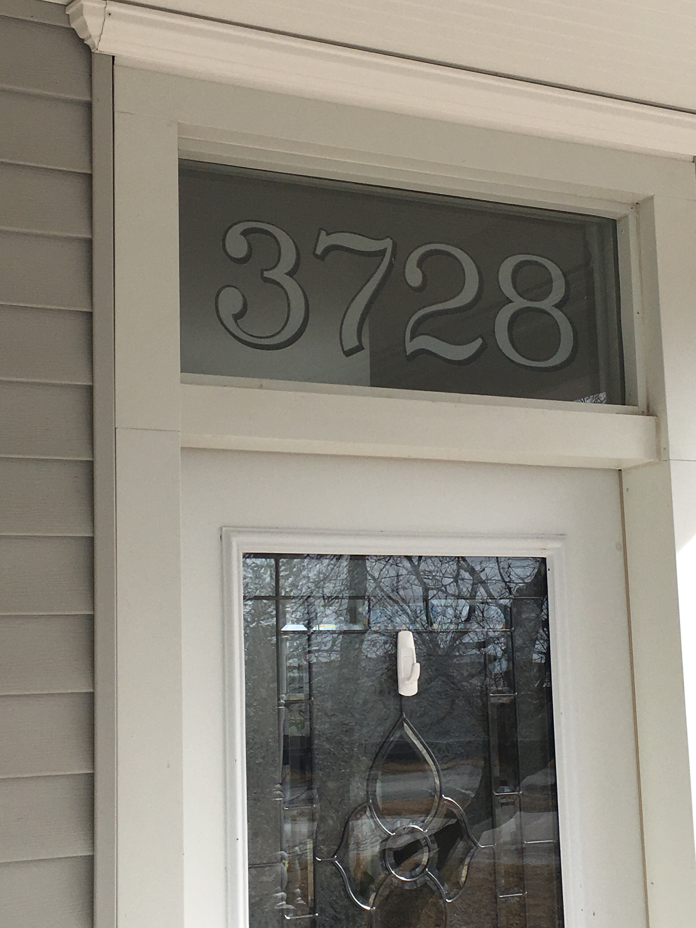 Transom Window Lettering Silver Transom Address Numbers - House Home Building Office - Glass Fan ...