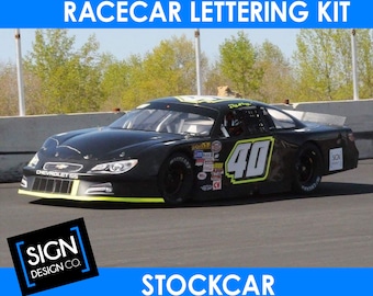 Racing Number Graphics Kit decal Lettering Sticker wrap NASCAR Circle track race Stock car dirt Late model Legends racer driver oval