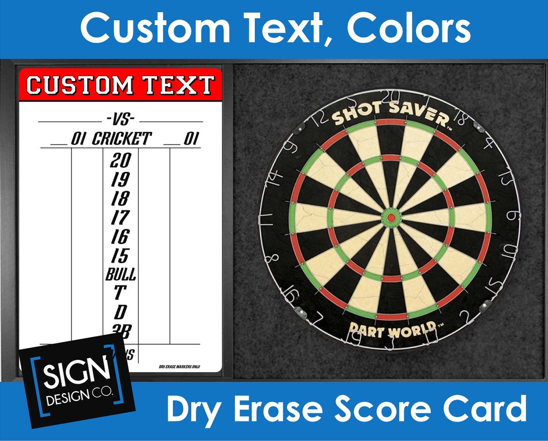 Cricket Dart Dry Erase Scoreboard - Cricket Score Card - Cricket Score ...