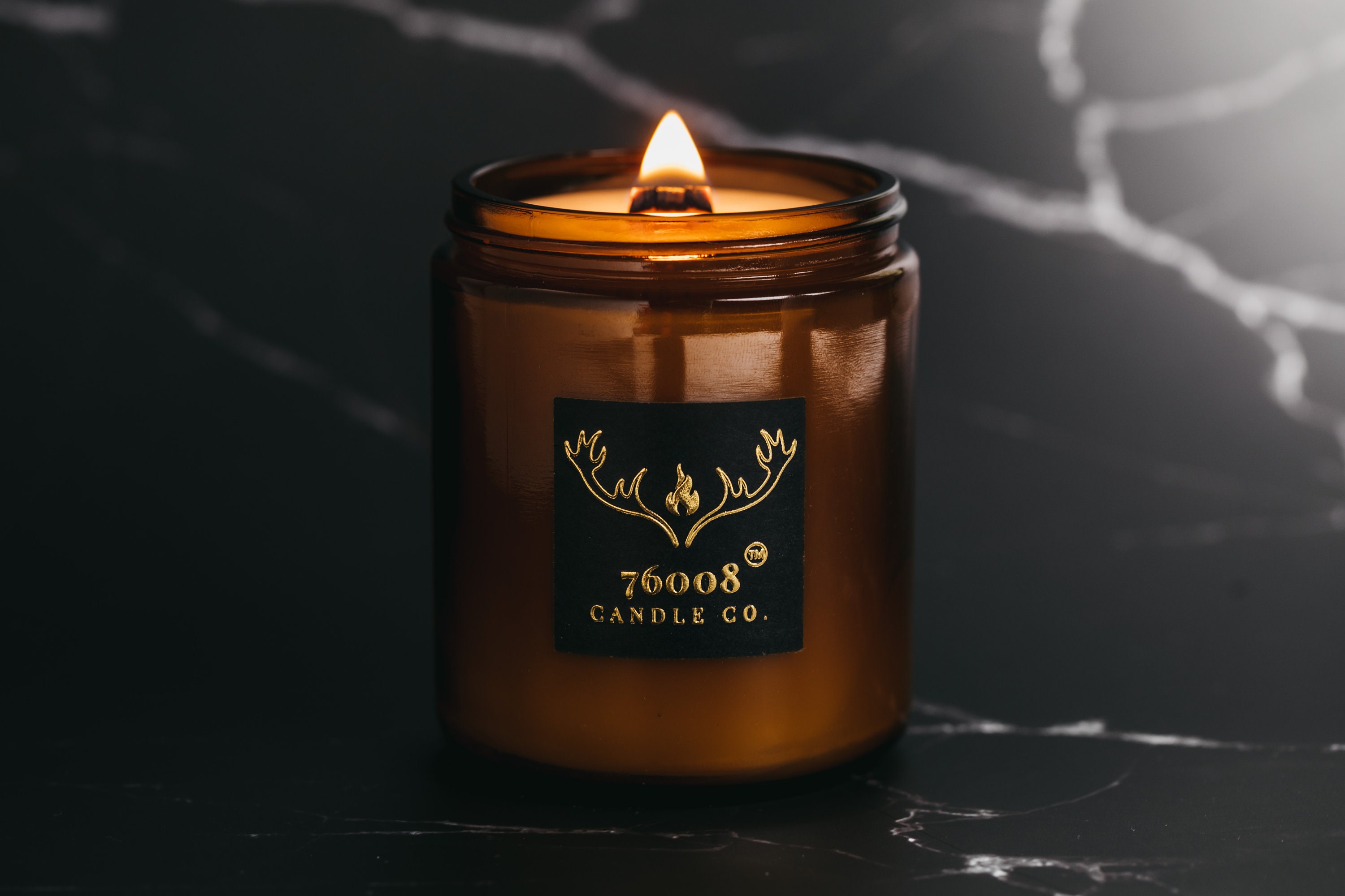 Scented Candle Jar With Wood Wick - Medium - Fireside