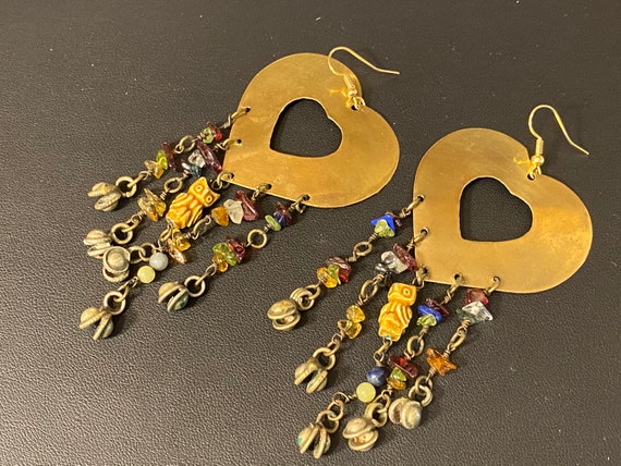 Massive Almost 4" Statement Vintage Dangle Earrin… - image 3