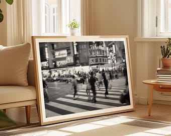 Tokyo Print - Framed Fine Art Photo, Tokyo Fashion Print, Street Photography, Black and White Photo, Japan Print, Oversized Chic Wall Art