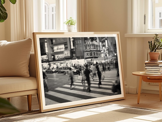 Tokyo Print - Framed Fine Art Photo, Tokyo Fashion Print, Street Photography, Black and White Photo, Japan Print, Oversized Chic Wall Art
