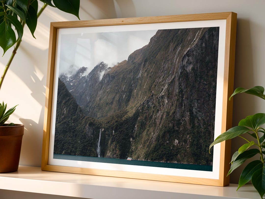 Milford Sound Mountains Art Print main image 1