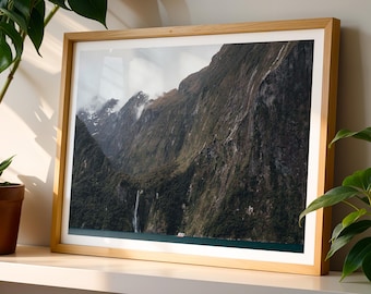 Milford Sound Print - New Zealand Photography, Extra Large Framed Landscape Wall Art