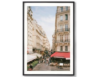 French Cafe Photography - Paris Print, Extra Large Framed Photo