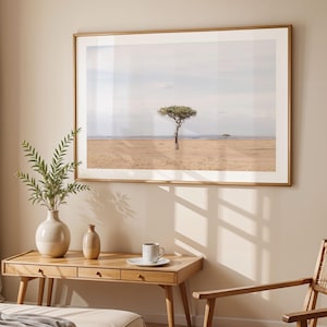 SOUTH AFRICA PRINT - African Tree Wall Art, Landscape Photo, Acacia Tree Print, Safari Wall Art, Minimalist Decor, Framed Fine Art Print