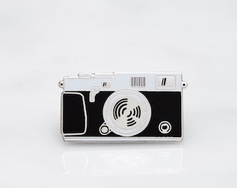 Camera Enamel Pin - Silver