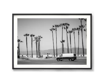 California Coast Print - Black & White Venice Beach Photography, Vintage Los Angeles Photo