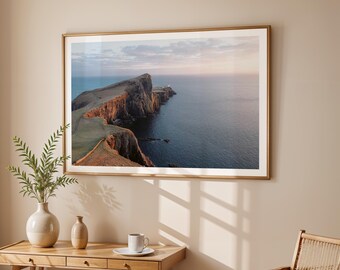 Neist Point Lighthouse Print - Isle of Skye Photography, Scotland, Extra Large Framed Wall Art