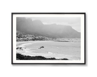 Cape Town Print - Framed Black and White South Africa Photography