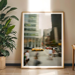 Yellow Taxi Print - New York Photography, Extra Large Framed Wall Art