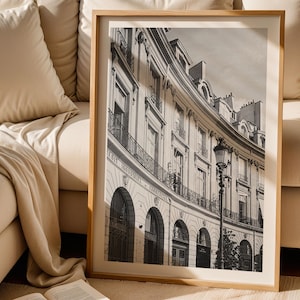 VINTAGE PARIS PRINT - Black & White Paris Photo, Framed Fine Art Photography, France Wall Art, Large Paris Poster, Architecture Photography