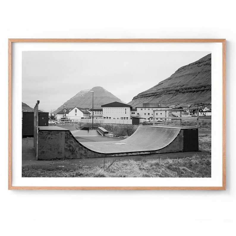 Skate Park Print - Skate Boarding Print, Skateboard Wall Art, Large Skating Poster, Black and White Framed Photography, Skate Travel Poster image 5