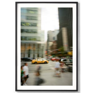 New York Print - Yellow Taxi Photo, NYC Photography, Extra Large Framed Wall Art