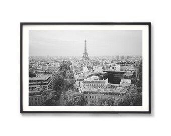 Eiffel Tower Photography - Black and White Framed Paris Print, Extra Large Framed Photo