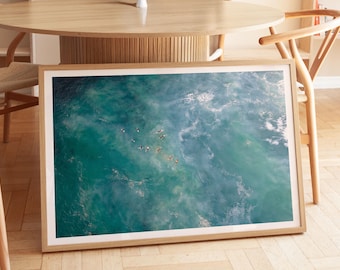 Surf Photography Print - Framed Ocean Photo, Large Minimalist Coastal Wall Art