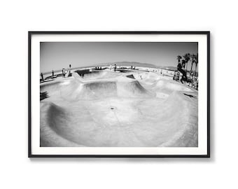 Skateboard Print - Venice Beach Photography, Black & White California Photo, Los Angeles