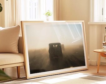 Car Print - Framed Fine Art Photography Print, Vintage Car Wall Art, Travel Print, Extra Large Car Poster, Mount Bromo Indonesia