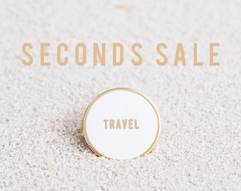 SECONDS - Travel Enamel Pin - White