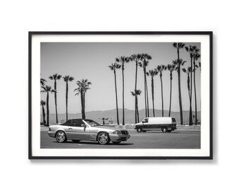 Los Angeles Print - Black and White Venice Beach Photography, Extra Large Framed California Photo
