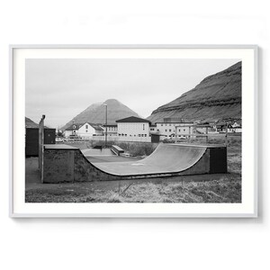 Skate Park Print - Skate Boarding Print, Skateboard Wall Art, Large Skating Poster, Black and White Framed Photography, Skate Travel Poster image 6