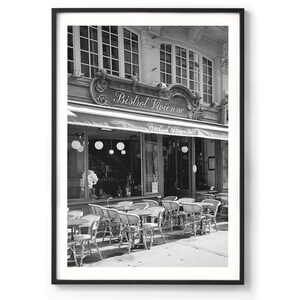 Vintage Paris Prints – Zestaw 3 – Sztuka ścienna Paryża, Wieża Eiffla, Fotografia kawiarni paryskich, Czarno-białe zdjęcia w ramkach, Bardzo duża sztuka ścienna zdjęcie 3