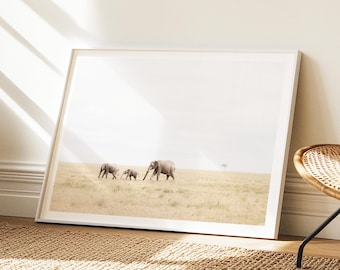 Elephant Photography Print - South Africa Safari Photo, Extra Large Framed Wall Art