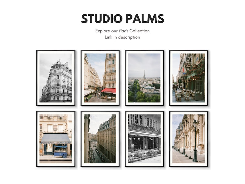 Vintage Paris Prints – Zestaw 3 – Sztuka ścienna Paryża, Wieża Eiffla, Fotografia kawiarni paryskich, Czarno-białe zdjęcia w ramkach, Bardzo duża sztuka ścienna zdjęcie 10