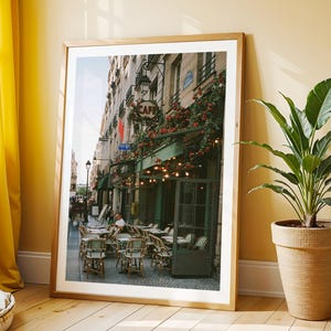 PARIS PRINT - Paris Cafe Photography, Framed Fine Art Photography Print, France Print, Vintage Paris Wall Art, Retro Decor, Film Photo Print