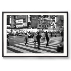 Tokyo Print - Framed Fine Art Photo, Tokyo Fashion Print, Street Photography, Black and White Photo, Japan Print, Oversized Chic Wall Art image 3