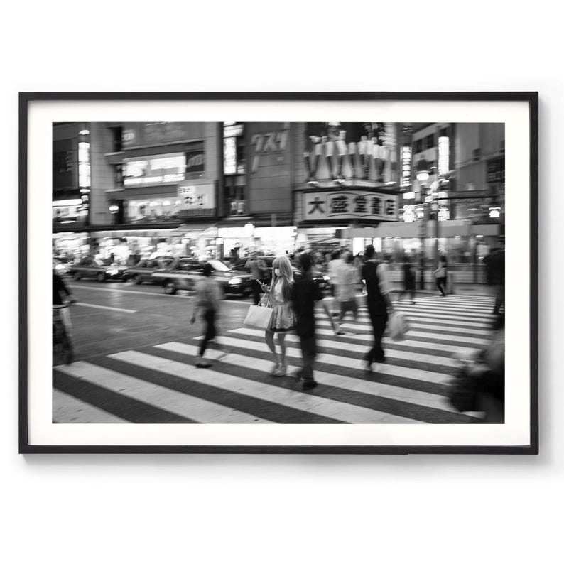 Tokyo Print - Framed Fine Art Photo, Tokyo Fashion Print, Street Photography, Black and White Photo, Japan Print, Oversized Chic Wall Art image 3