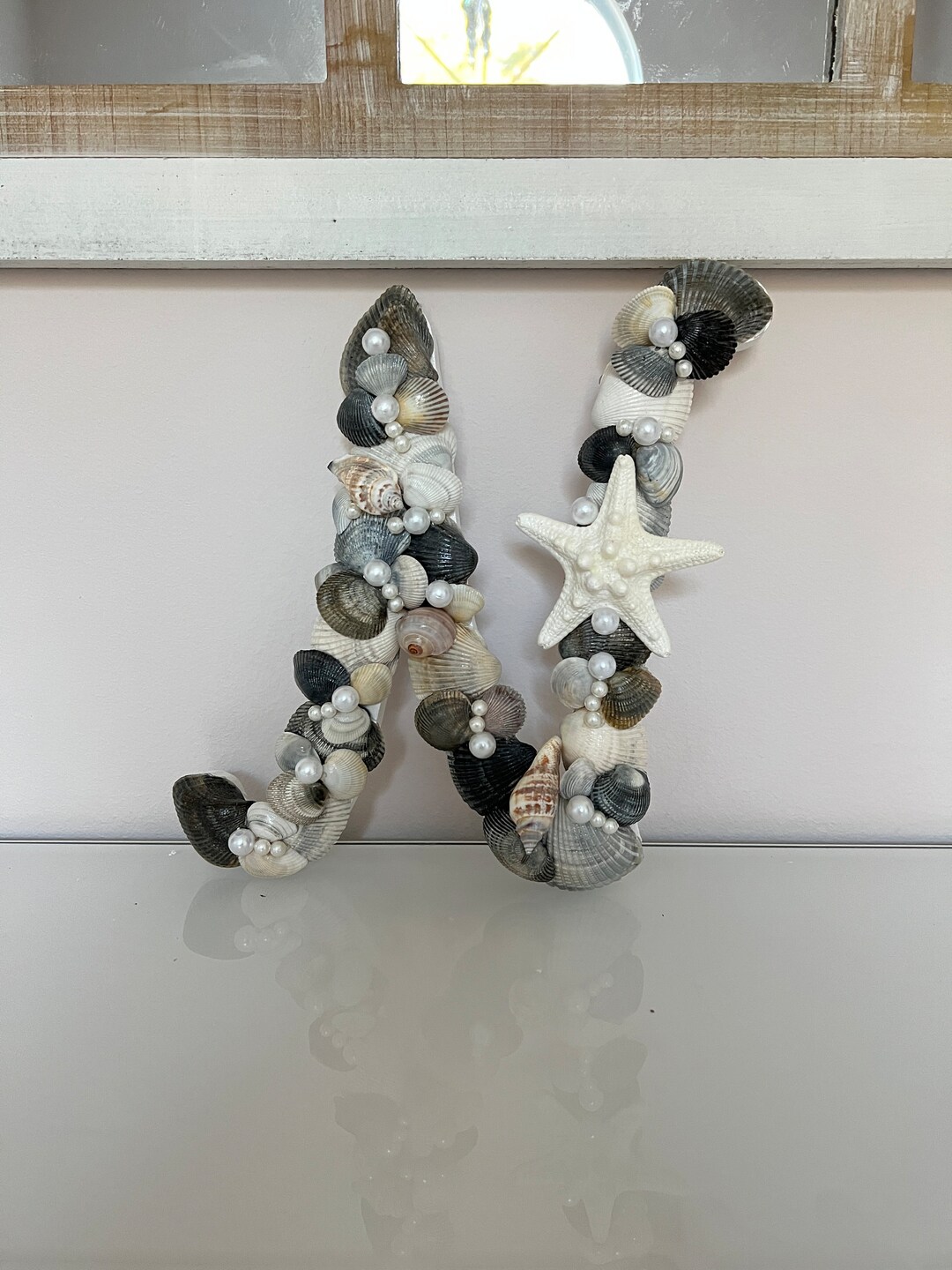 Shell Letter N Monogram Shell Letter M Nursery Decor Letter M Decor