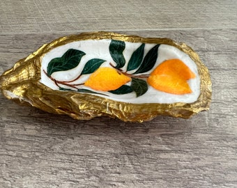 Limão natural ostra placa de jóias ostra trinket placa ostra jóias titular ostra anel de casamento titular ostra placa de jóias ostras