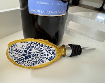 Oyster wine bottle stopper Coastal gift Unique hostess gift Bridesmaid gift