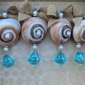 Sea Shell Christmas Ornament, Crystal Shell X-mas Ornament, Cute Christmas Ornament, Unique Christmas Gift