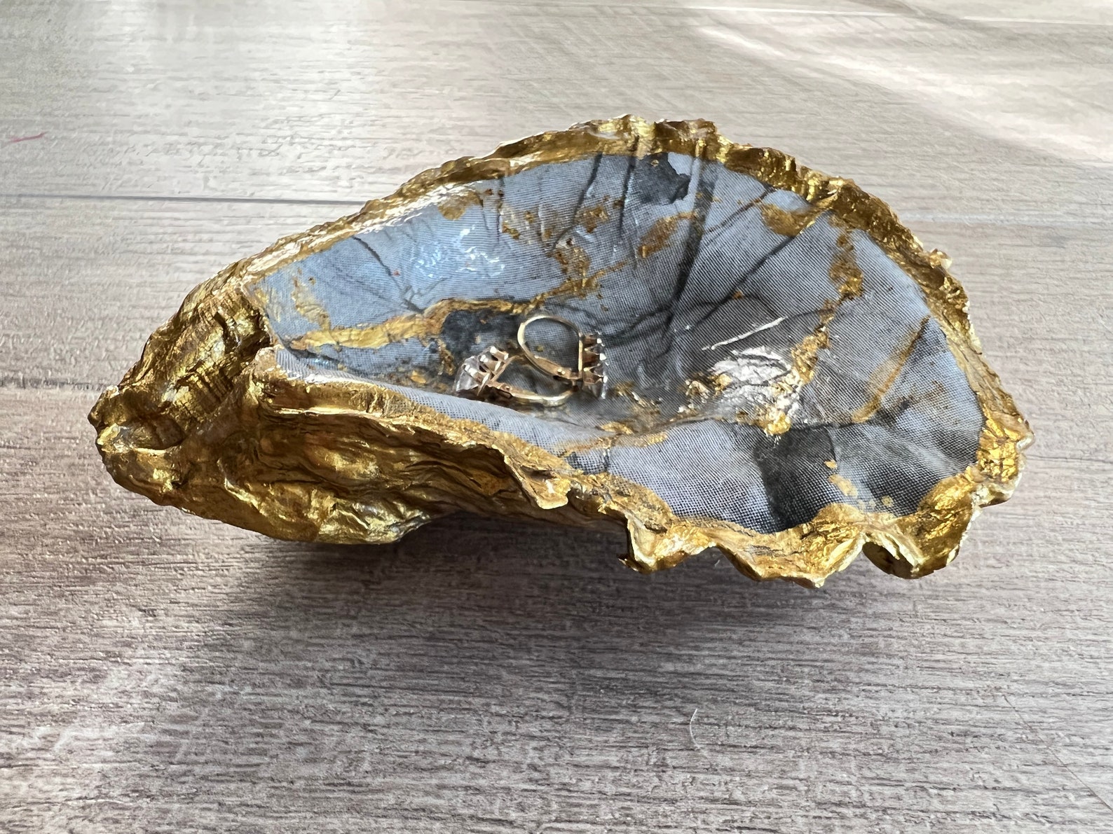Natural Oyster Jewelry Dish Oyster Marble Pattern Jewelry Etsy